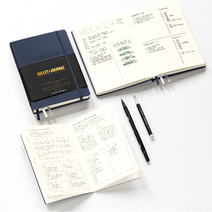 LEUCHTTURM1917 Bullet Journal Edition 2 - 120gsm Paper - Medium (A5) - Dotted - Black