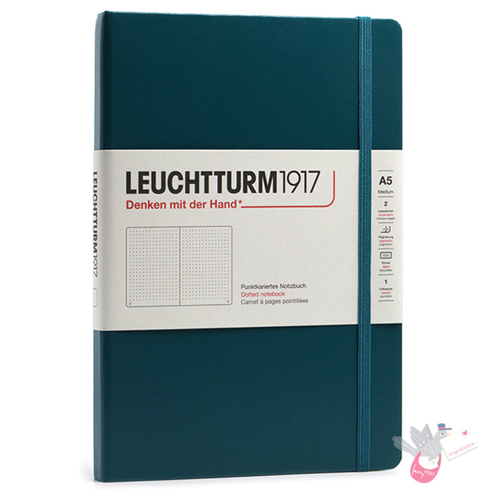 LEUCHTTURM1917 Classic Hard Cover - Medium (A5) - Dotted - Pacific Green