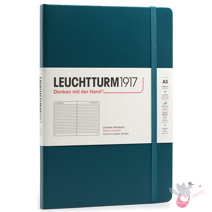 LEUCHTTURM1917 Classic Hard Cover - Medium (A5) - Ruled - Pacific Green
