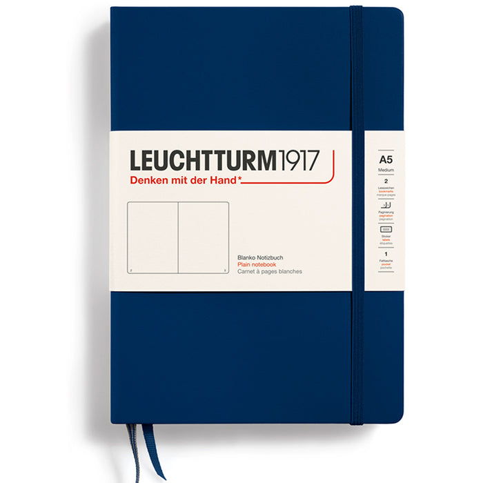 LEUCHTTURM1917 Classic Hard Cover - Medium A5 - Plain - Navy
