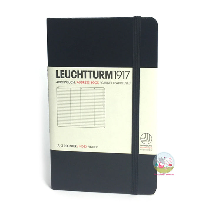 LEUCHTTURM1917 Classic Hard Cover Address Book - Pocket A6 - Black