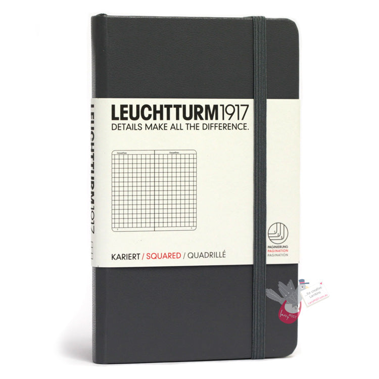 LEUCHTTURM1917 Classic Hard Cover - Pocket (A6) - Squared - Anthracite (Grey)