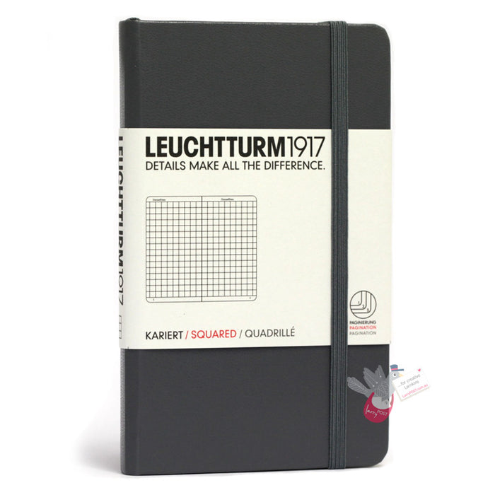 LEUCHTTURM1917 Classic Hard Cover - Pocket (A6) - Squared - Anthracite (Grey)