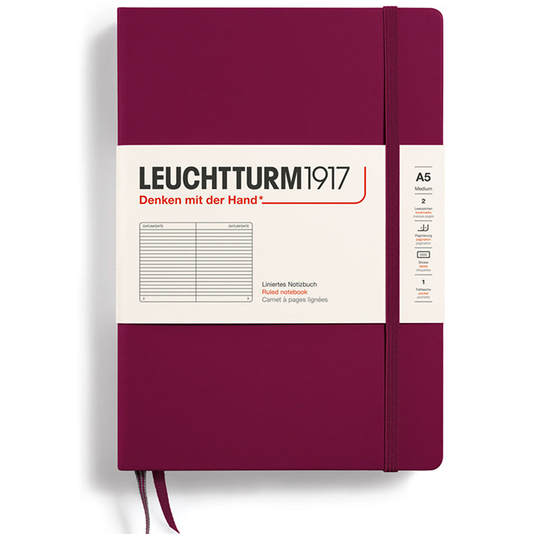 LEUCHTTURM1917 Classic Hard Cover - Medium (A5) - Ruled - Port Red