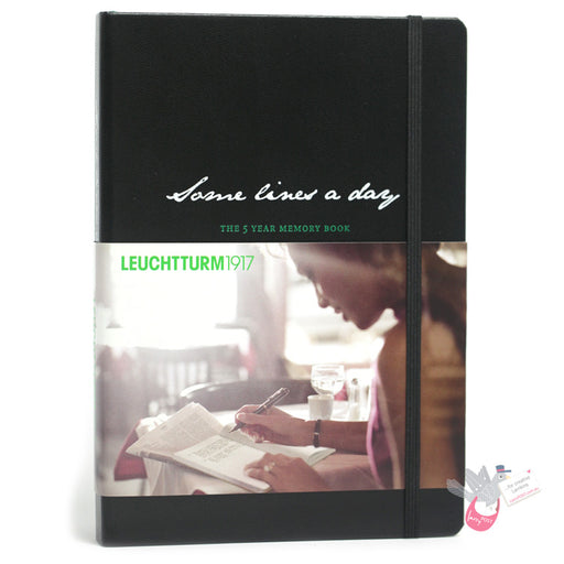 LEUCHTTURM1917 "Some lines a day" 5 year Diary / Memory Book - Hard Cover - Medium A5 - Black 