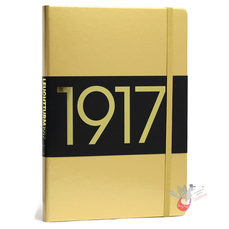 LEUCHTTURM1917 Classic Hard Cover - Medium (A5) - Plain - Gold - Metallic Anniversary Edition
