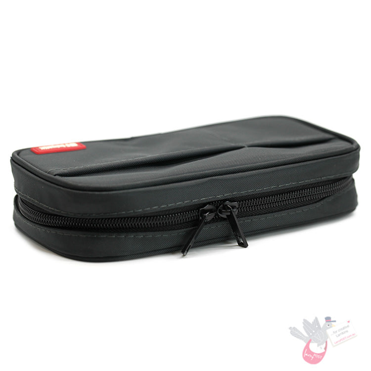 LIHIT LAB - Smart Fit Pen Case (Book -Type) - Single Zipper - Midnight