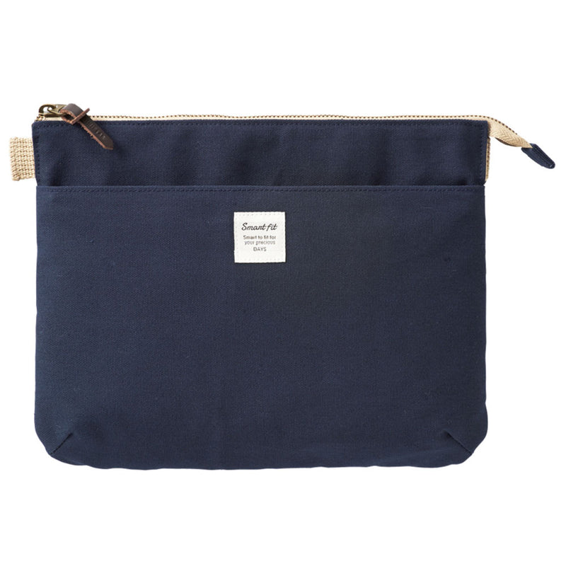 LIHIT LAB - Sacoche Smart Fit Carrying Pouch - Large (A5) - Navy (includes shoulder strap A7709)