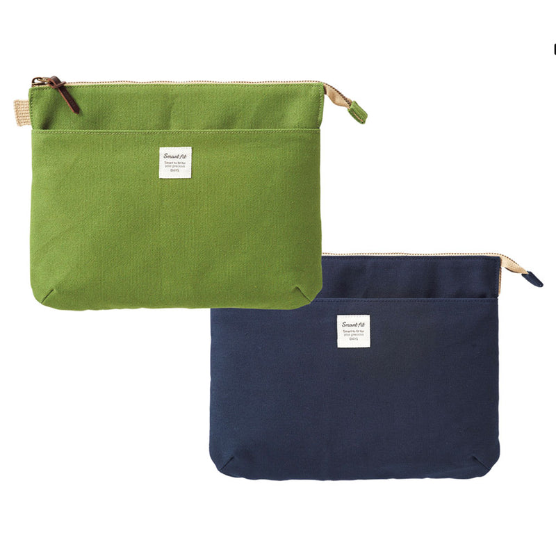 LIHIT LAB - Sacoche Smart Fit Carrying Pouch - Large (A5) - Navy (includes shoulder strap A7709)
