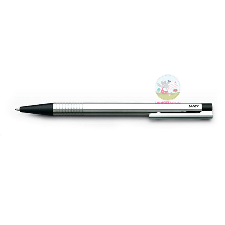 LAMY Logo Ballpoint Pen - Polished Stainless Steel / Matt Black Tip