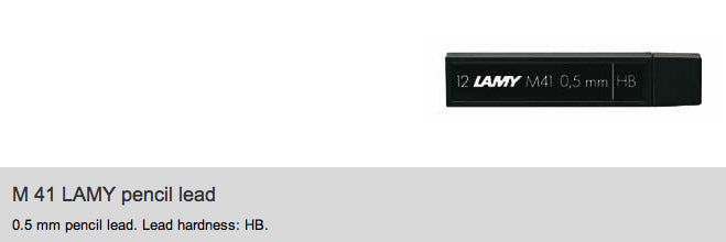 LAMY M41 Mechanical pencil leads HB 0.5mm - pack of 12 leads