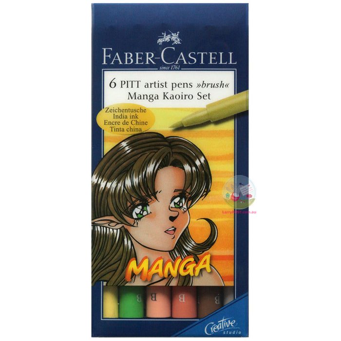 FABER-CASTELL Pitt Artist Pen - 6 Brushes - Manga Kaioro