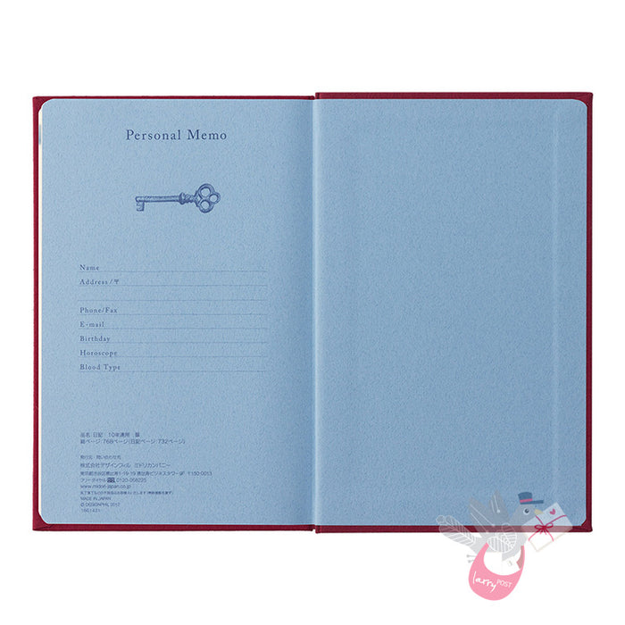 MIDORI - Undated 10 Year Diary - Daily - Red