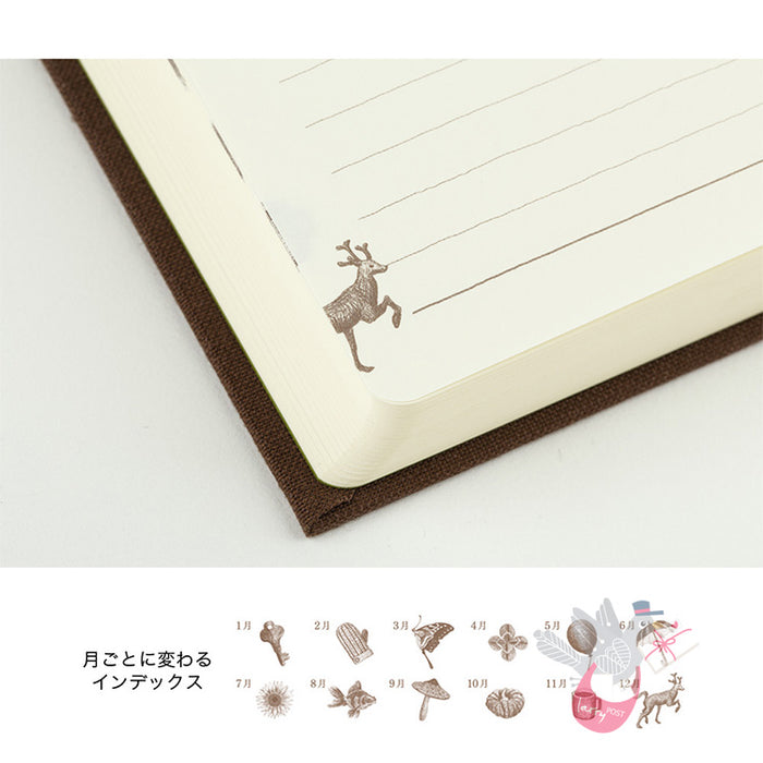 MIDORI - Undated 3 Year Diary - Daily - Brown
