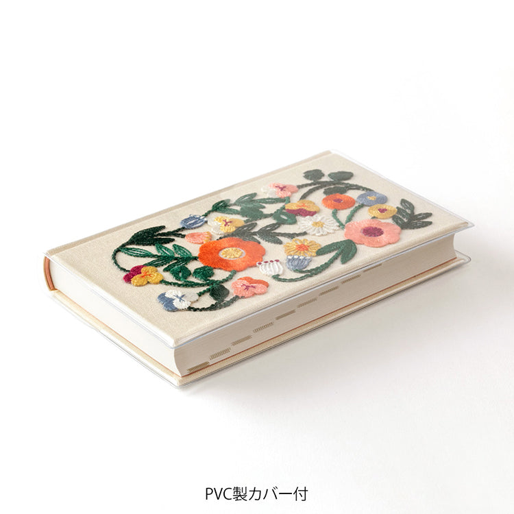 MIDORI - Undated 5 Year Diary - Daily - Embroidered Beige - B6