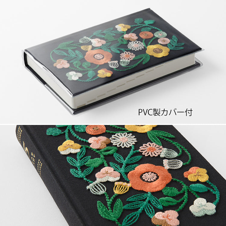 MIDORI - Undated 5 Year Diary - Daily - Embroidered Black - B6