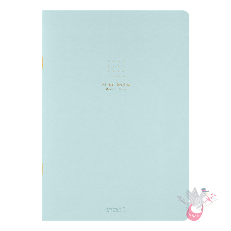 MIDORI - Cahier Journal - 56 Pages - Dotted - A5 - Blue - Pack of 5