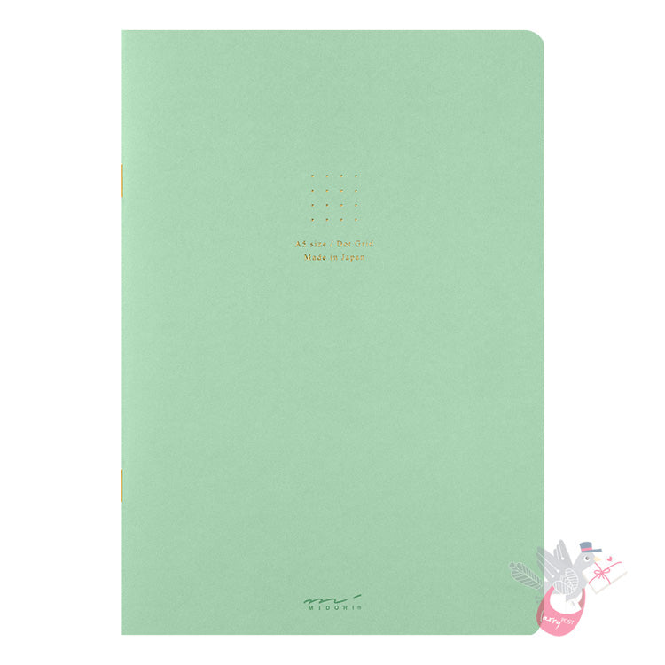 MIDORI - Cahier Journal - 56 Pages - Dotted - A5 - Green - Pack of 5