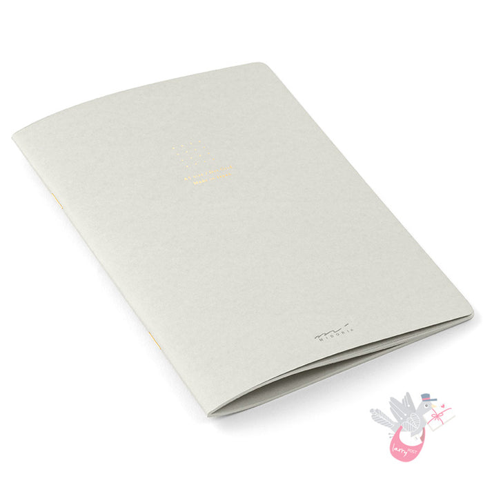 MIDORI - Cahier Journal - 56 Pages - Dotted - A5 - Grey - Pack of 5