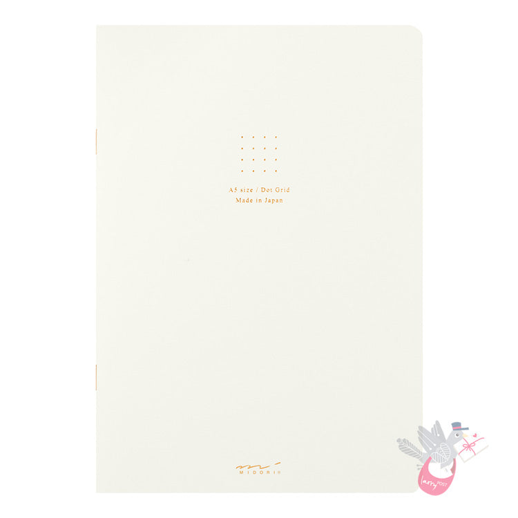MIDORI - Cahier Journal - 56 Pages - Dotted - A5 - White - Pack of 5