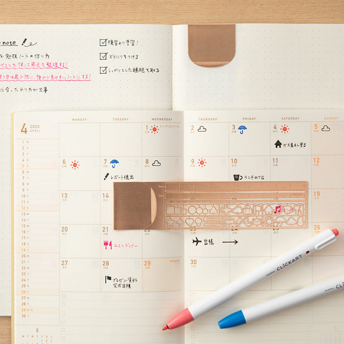 MIDORI - Clip Ruler - 10cm - Copper