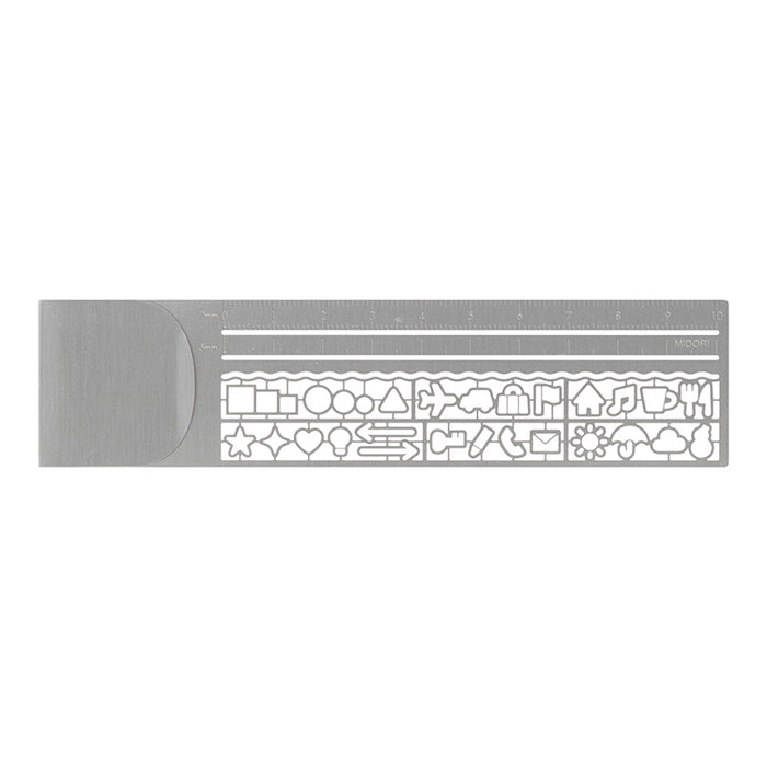 MIDORI - Clip Ruler - 10cm - Silver