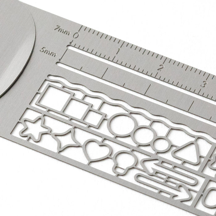 MIDORI - Clip Ruler - 10cm - Silver