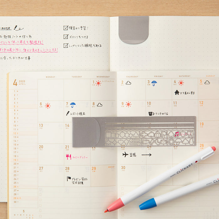 MIDORI - Clip Ruler - 10cm - Silver