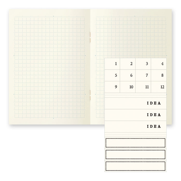 MIDORI - Notebook - Light - A6 - Grid (pack of 3)
