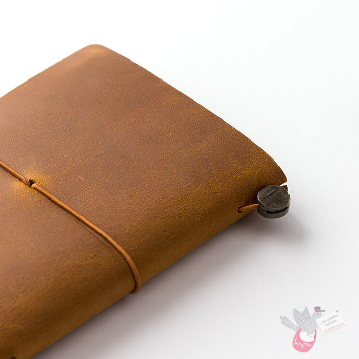 Traveler's Company Leather Notebook - Passport Size Starter Kit - Camel