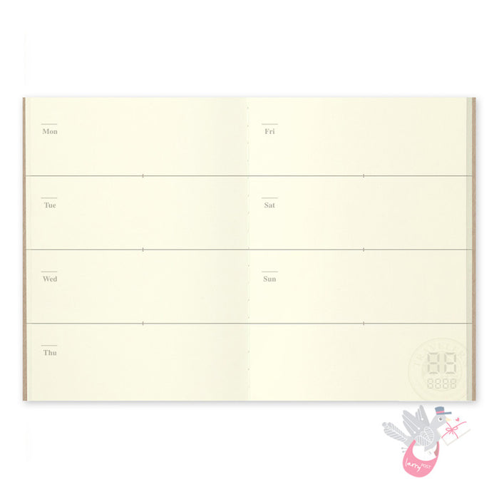 Traveler's Company - Diary Insert - Passport Size - 007 Undated Weekly Horizontal Diary