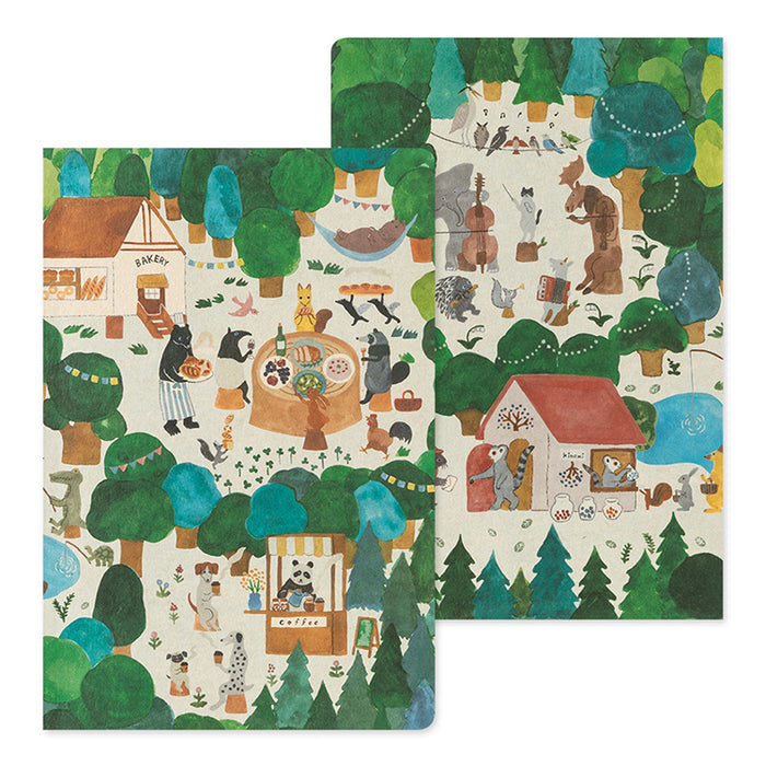 MIDORI - Yuru Log - Soft Cover Notebook - B6 - Dotted - Forest