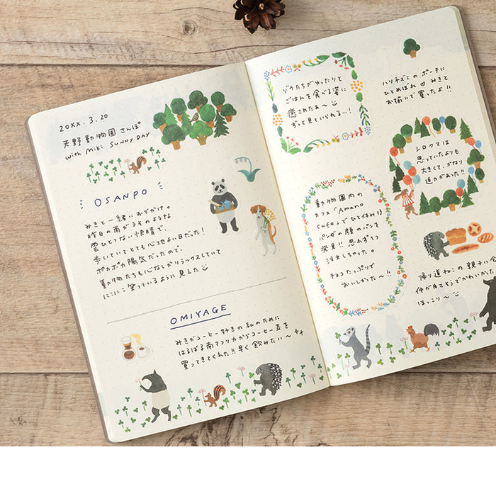 MIDORI - Yuru Log - Soft Cover Notebook - B6 - Dotted - Forest