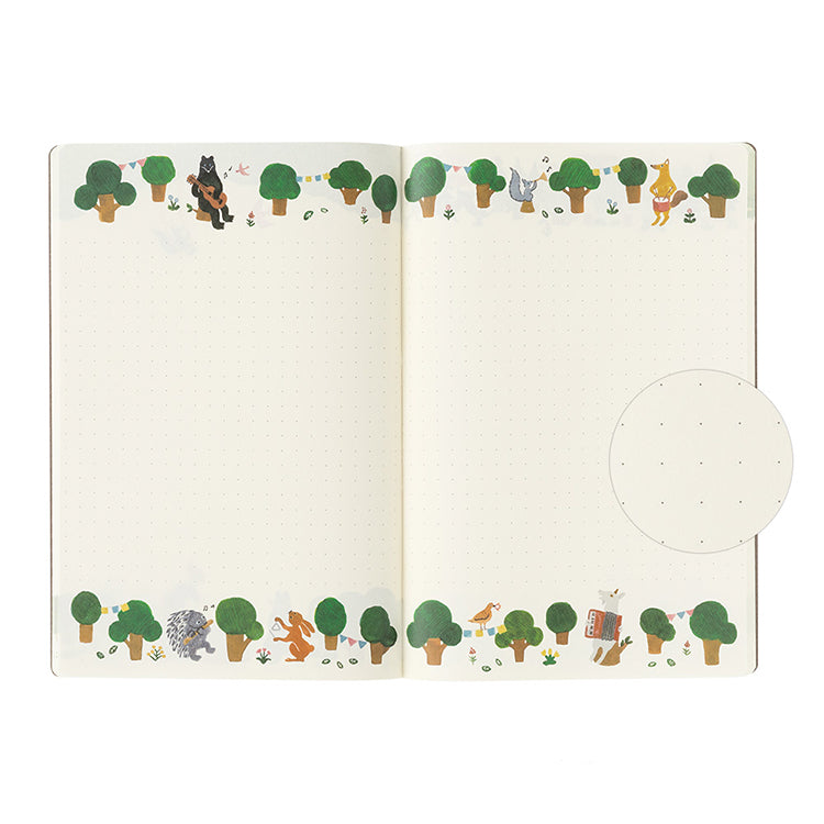 MIDORI - Yuru Log - Soft Cover Notebook - B6 - Dotted - Forest