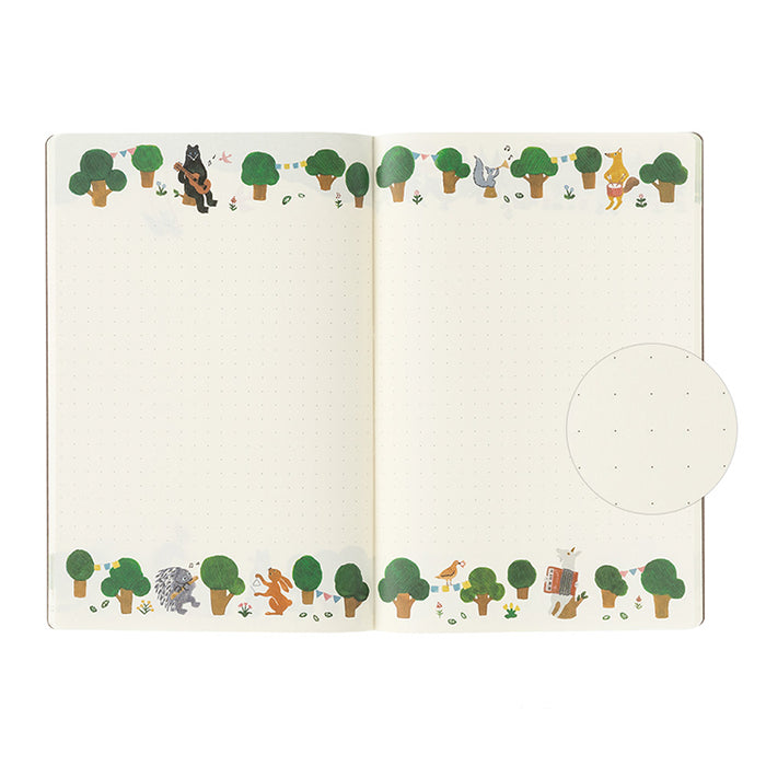 MIDORI - Yuru Log - Soft Cover Notebook - B6 - Dotted - Forest