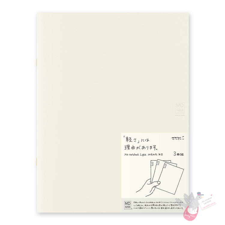 MIDORI - Notebook - Light - A4 - Blank (pack of 3)