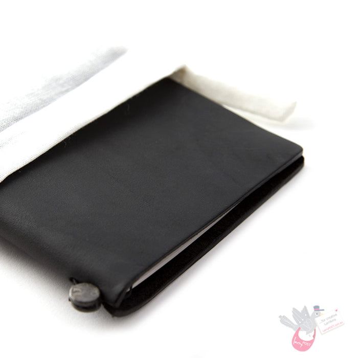 Traveler's Company Leather Notebook - Regular Size Starter Kit - Black
