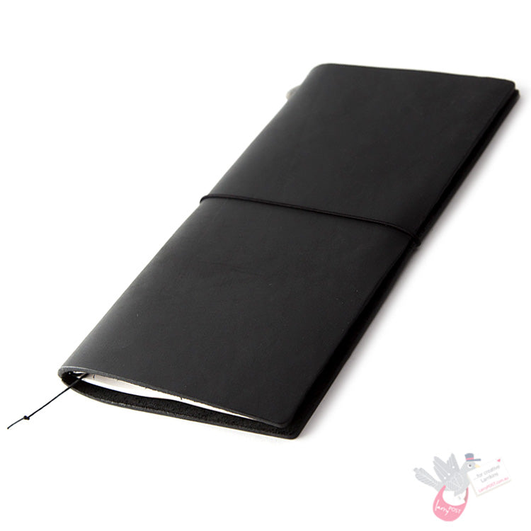 Traveler's Company Leather Notebook - Regular Size Starter Kit - Black
