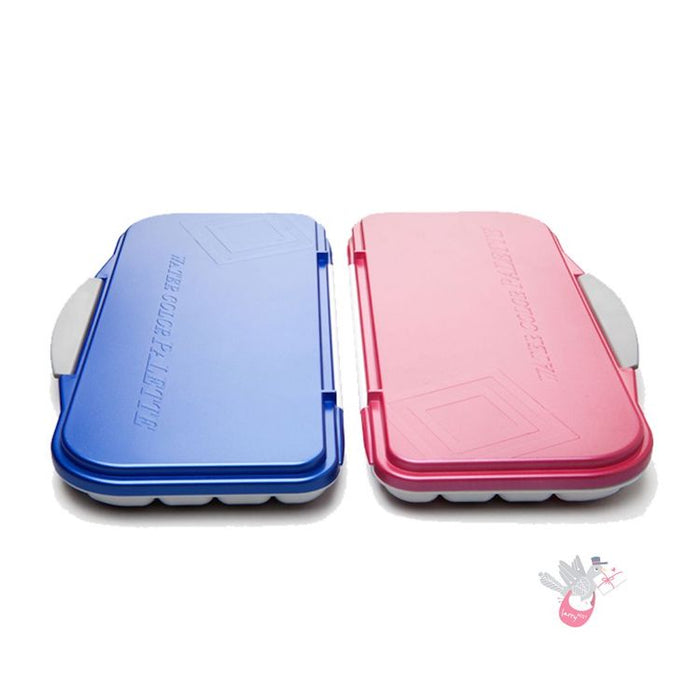 Available in metallic blue or fuchsia pink