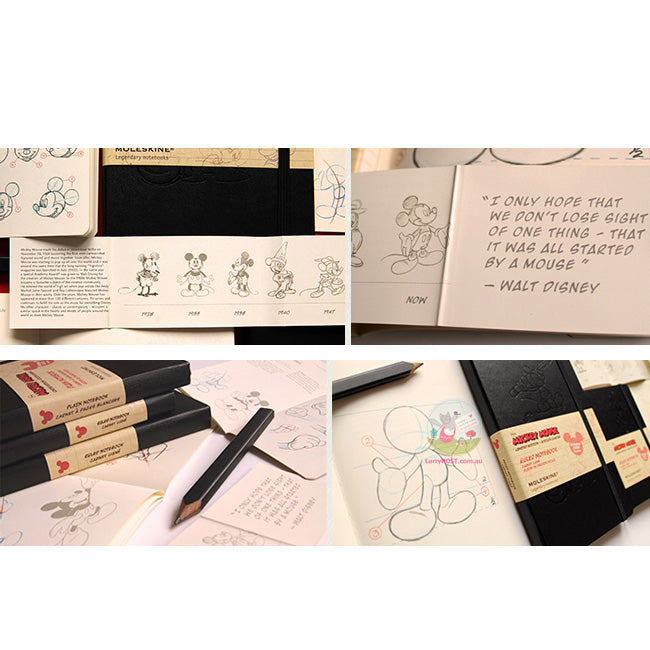 MOLESKINE Mickey Mouse Classic Hard Cover Notebook (A5) - Plain - Black