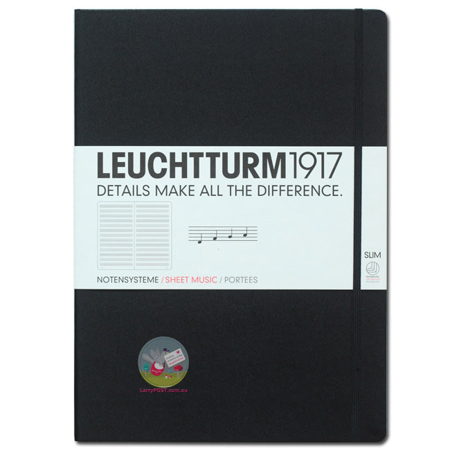LEUCHTTURM1917 Classic Hard Cover - Master Slim A4 - Sheet Music - Black