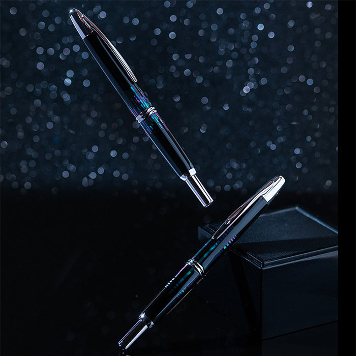 NAMIKI Capless Raden (Vanishing Point) Fountain Pen (18ct Namiki gold Nib & Con-40) - Galaxy - Medium Nib