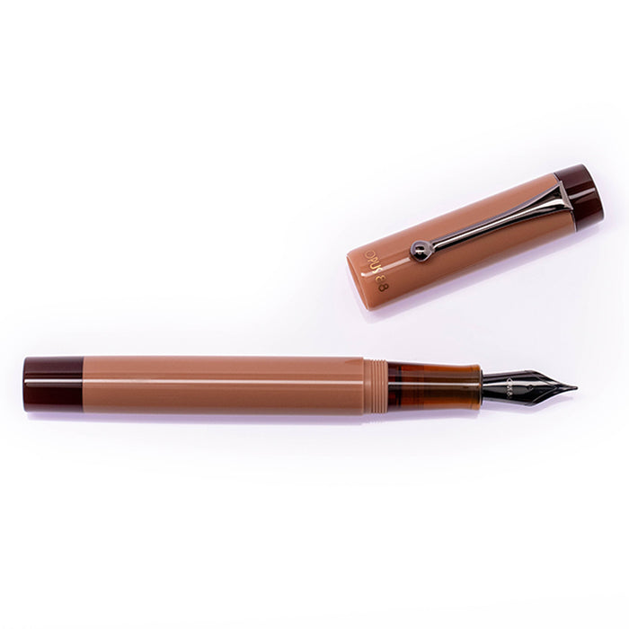 OPUS 88 Demonstrator Fountain Pen - Mocha Mousse - 1.5mm Italic (stub) PVD Nib
