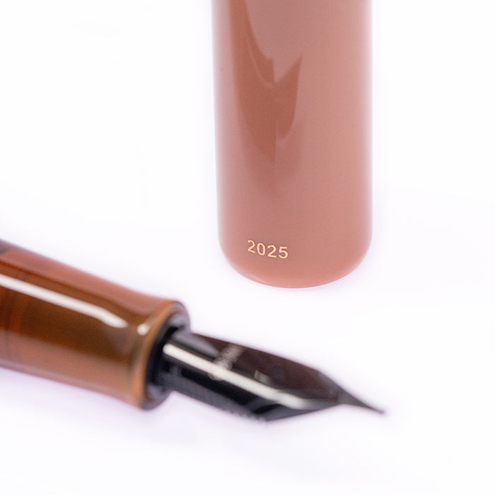 OPUS 88 Demonstrator Fountain Pen - Mocha Mousse - 1.5mm Italic (stub) PVD Nib