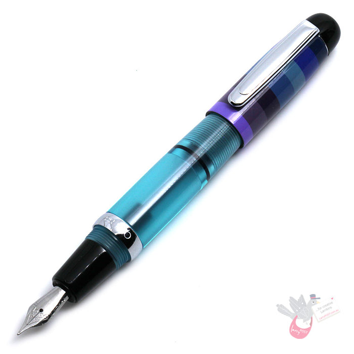 OPUS 88 Mini Pocket Fountain Pen - Stripe / Blue - Medium Nib