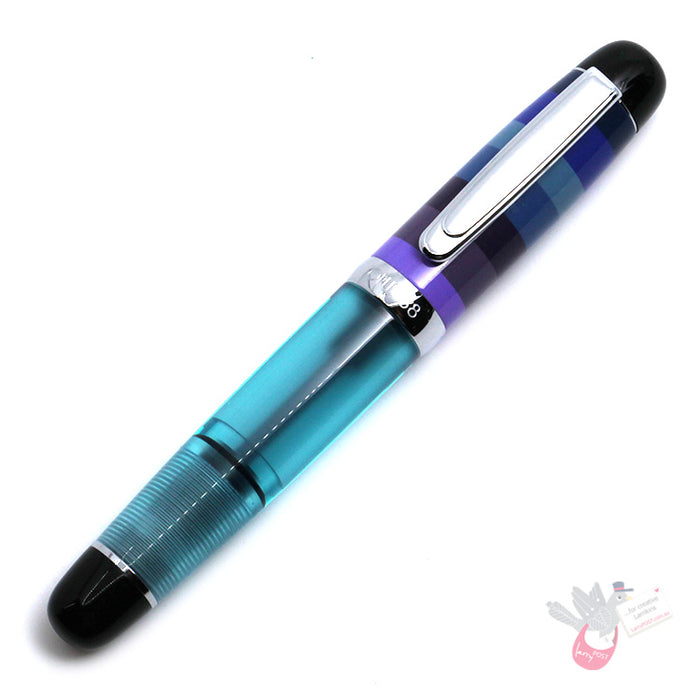 OPUS 88 Mini Pocket Fountain Pen - Stripe / Blue - Medium Nib