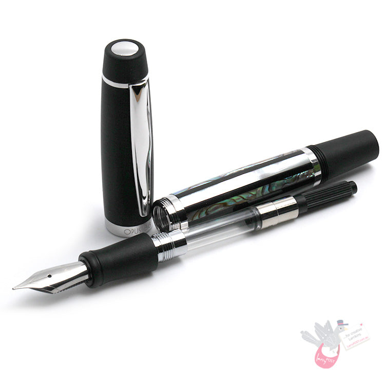 OPUS 88 Shell Fountain Pen - Stripe - Medium Nib