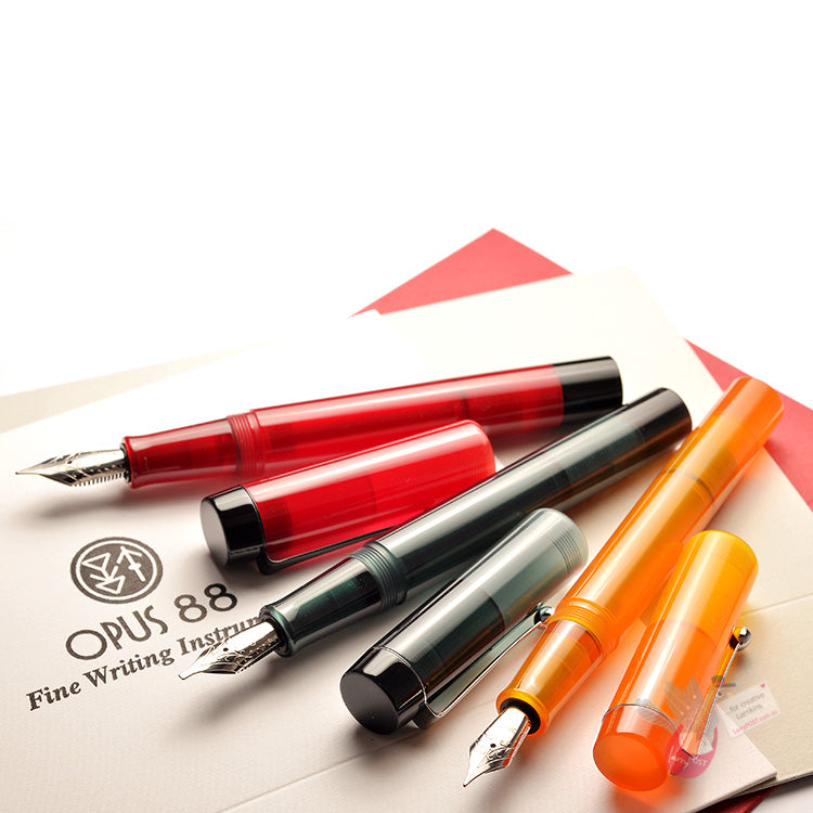OPUS 88 Demonstrator Fountain Pen - Orange - Fine Nib
