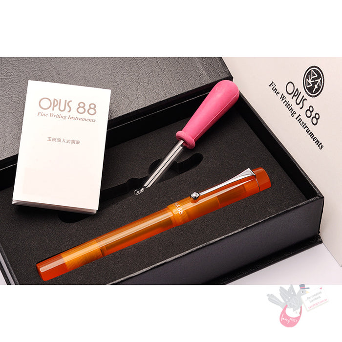 OPUS 88 Demonstrator Fountain Pen - Orange - Fine Nib