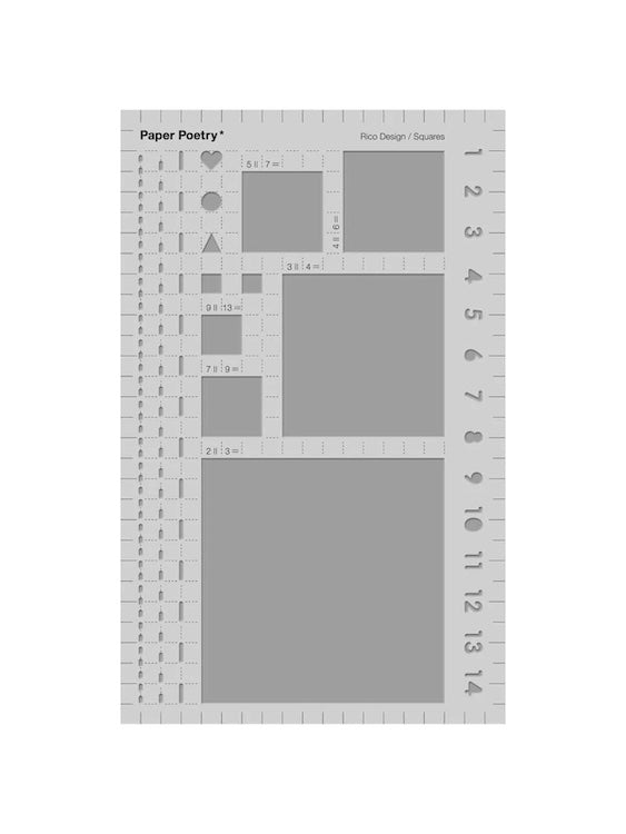 PAPER POETRY Journalling Stencil - Squares (9.5 x 15cm)